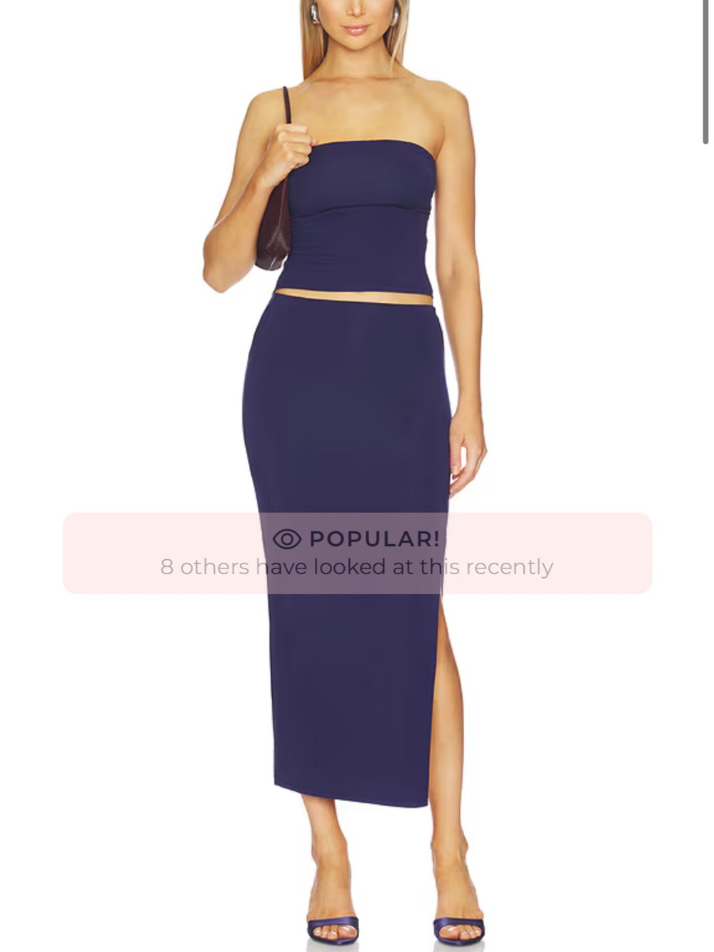 ALL THE WAYS Strapless Navy two piece set